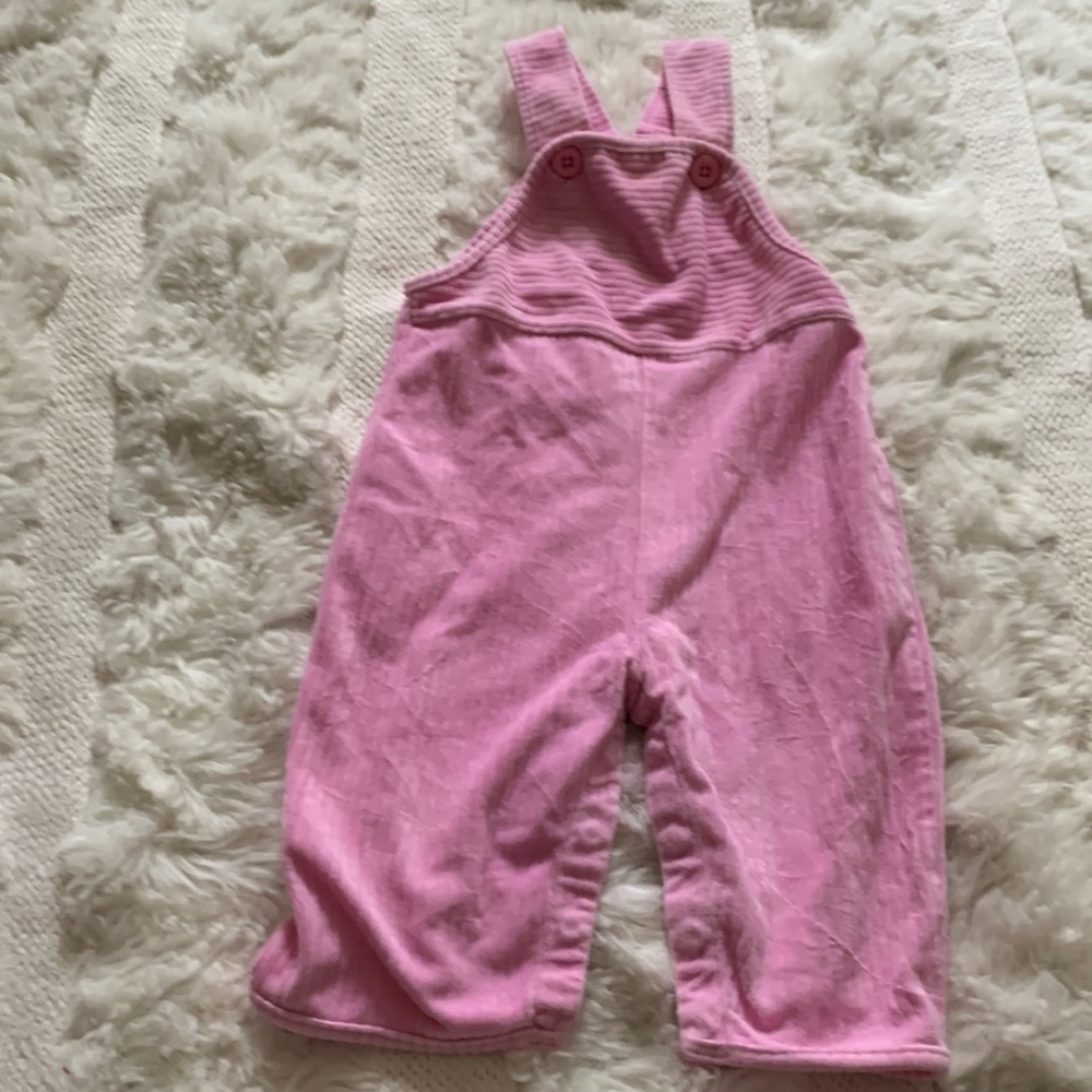 Hanna Andersson pink ribbed overalls